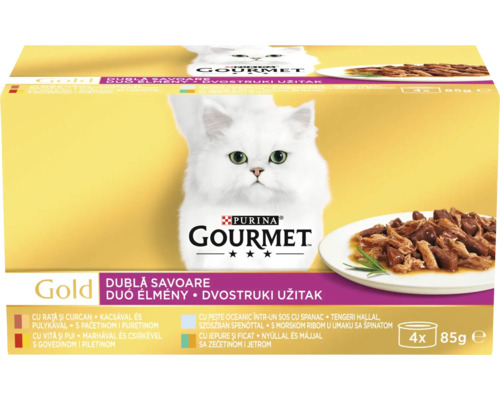 PURINA GOURMET Gold hrană pentru pisici, gust dublu