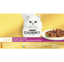 Hrană pentru pisici Purina Gourmet Gold cu diverse arome în cutii de 85 de grame
