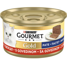 Conservă hrană pentru pisici Purina Gourmet Gold cu aromă de vită