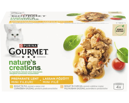 Purina Gourmet Nature's Creations hrană pentru pisici, mini fileuri