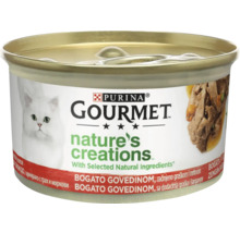Conservă hrană pentru pisici Purina Gourmet Nature's Creations cu carne de vită