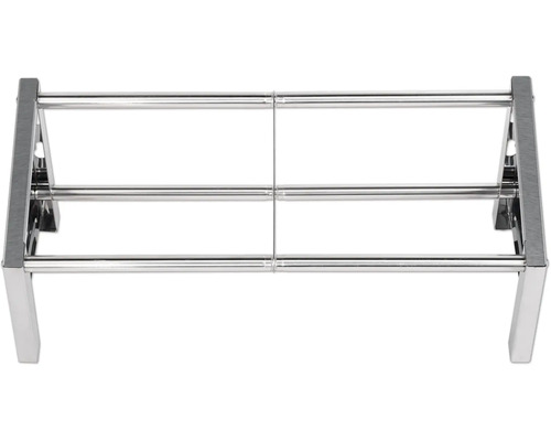 Raft de pantofi extensibil din metal cromat cu trei bare.
