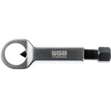 Dispozitiv de tăiat piulițe din metal cu pană de tăiere, bolț filetat și cap hexagonal cu WGB Logo.