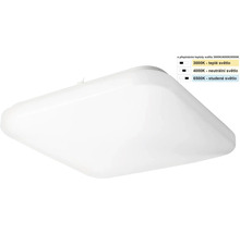 Plafonieră LED pătrată cu colțuri rotunjite și temperatură de culoare reglabilă între 3000 și 6500 Kelvin.
