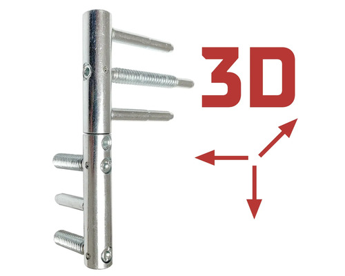 Balama din metal, reglabilă 3D pentru uși.