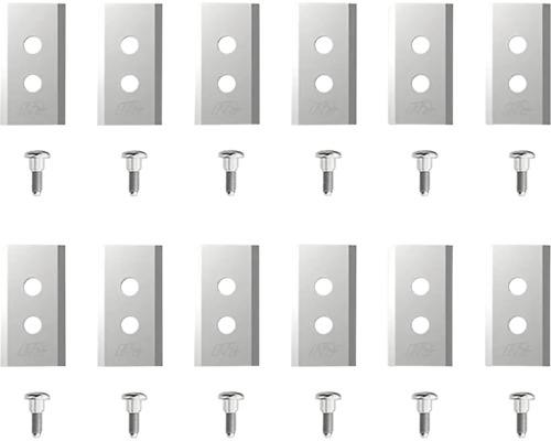 Set lame de schimb pentru robot de tuns gazonul, 12 lame din oțel și 12 șuruburi.