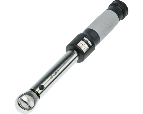 Cheie dinamometrică WGB, interval de reglare de la 4 la 20 Newton-metri, cu mâner ergonomic și scală de măsurare.