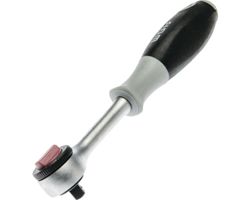Clichet reversibil cu mâner ergonomic negru și gri, WGB Logo și tijă metalică.
