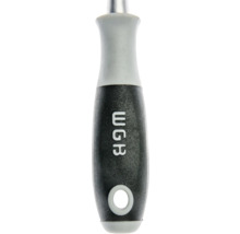 Mâner de șurubelniță ergonomic marca WGB cu orificiu practic de agățare.