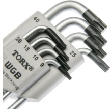Set de chei Torx WGB din oțel cu dimensiunile de la nouă la patruzeci.