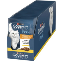 Hrană pentru pisici Purina Gourmet Perle, Mini Fileuri cu pui în sos, cutie cu pliculețe.