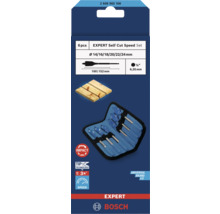 Set 6 burghie plate Bosch Expert Self Cut Speed în husă albastră, diametru 14 până la 24 milimetri, pentru mașini de înșurubat cu impact, Bosch Logo.