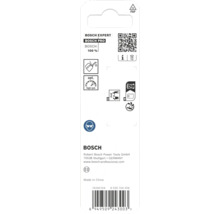 Spatele unui ambalaj Bosch cu Bosch Logo, informații de reciclare, simbol de siguranță pentru protecția ochilor și simboluri pentru lubrifiere și turație mare.