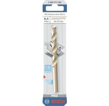 Burghiu de metal Bosch PRO HSS-Co, diametru 6,5 milimetri, lungime 63 la 101 milimetri, pentru inox, durată de viață lungă. Bosch Logo.