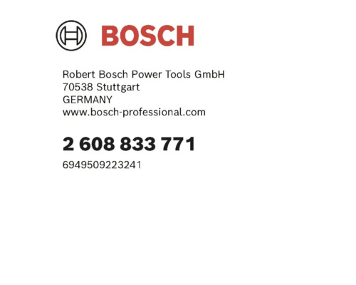 Logo Bosch cu informații despre producător și numărul articolului