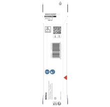 Bosch Logo. Spatele unui ambalaj Bosch Expert cu cod de bare, cod QR, simboluri de protecție, reciclare și detalii producător.