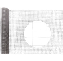 Rolă de plasă metalică galvanizată cu ochiuri pătrate și detaliu al structurii plasei.
