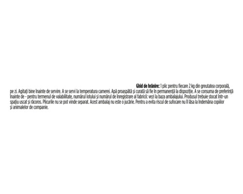 Ghid de hrănire și instrucțiuni de depozitare pentru hrană pentru animale de companie în limba română.