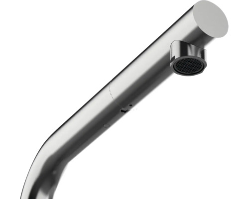 Pipă de baterie extractibilă cilindrică modernă din metal cu aerator integrat.
