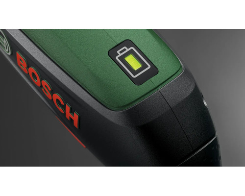 Sculă electrică Bosch cu indicator integrat pentru nivelul bateriei și Bosch Logo.