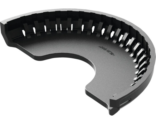 Capac de protecție semicircular din plastic negru pentru unelte electrice.