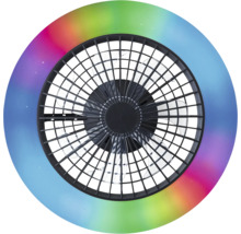 Ventilator de tavan Brilliant Salerno LED 40 W 4700 lumeni, RGB, CCT, cu telecomandă, negru, IP20