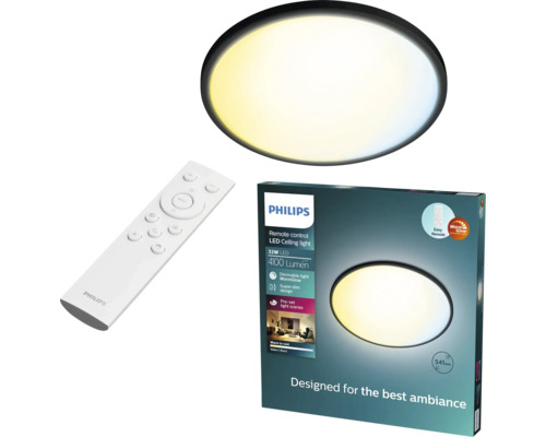Plafonieră LED Philips cu telecomandă, 32 wați, 4100 lumeni, reglabilă, WarmGlow, diametru 541 milimetri, inclusiv ambalajul.