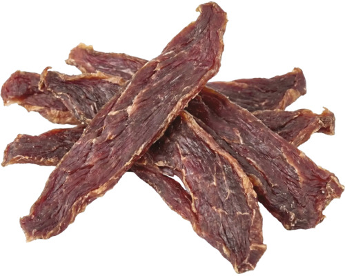 Fâșii de carne uscată ca gustare sau recompensă pentru câini.