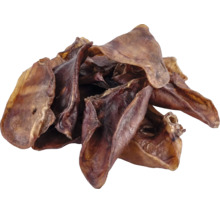 Urechi de porc uscate naturale ca gustare de mestecat pentru câini.
