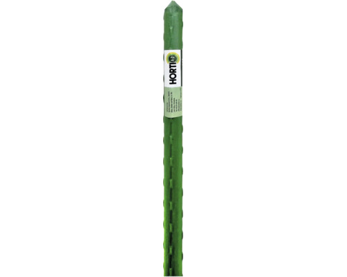 Tutore verde pentru plante acoperit cu plastic, cu suprafață texturată și logo HORTI A-Z.