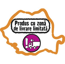 Simbol pentru produse cu zonă de livrare limitată în România.