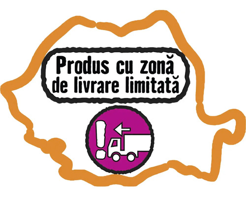 Simbol pentru produse cu zonă de livrare limitată în România.
