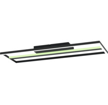 Plafonieră LED modernă cu design dreptunghiular din metal negru cu sursă de lumină integrată.