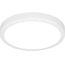 Plafonieră LED rotundă albă cu capac din plastic.