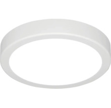 Plafonieră LED rotundă și plată din plastic, albă.