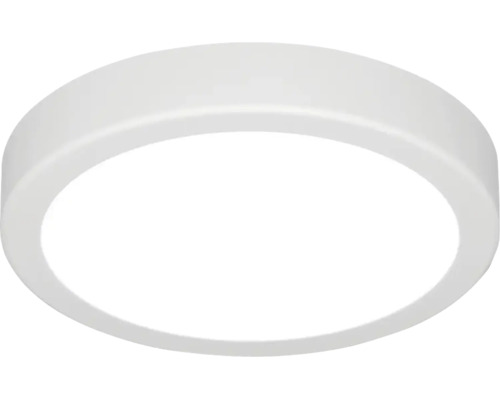 Plafonieră LED rotundă și plată din plastic, albă.
