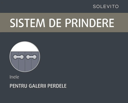 Sistem de prindere cu inele pentru galerii perdele. Solevito Logo.