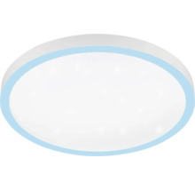 Plafonieră LED rotundă cu efect de cer înstelat și design plat.