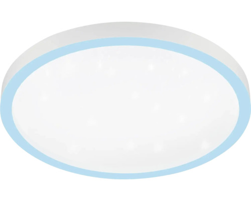 Plafonieră LED rotundă cu efect de cer înstelat și design plat.
