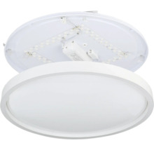 Plafonieră LED rotundă, inclusiv vedere interioară a modulelor LED și capacul montat.