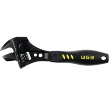 Cheie reglabilă cu mâner ergonomic, scală milimetrică și WG3 Logo.