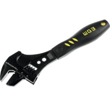 Cheie reglabilă WGB neagră cu mâner ergonomic și scală milimetrică.