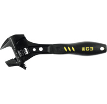 Cheie reglabilă cu mâner ergonomic, scală milimetrică pe cap și WG3 Logo.