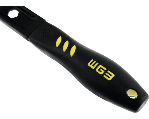 Mâner ergonomic pentru unelte WGB cu zone antiderapante și orificiu de suspendare.