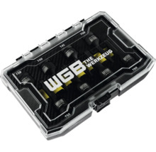 Set capete de șurubelniță cu impact Torx WGB, 8 piese, mărimi T30 până la T80, antrenare 1/2 inch, oțel crom-molibden în cutie de plastic.