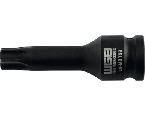 Cap de șurubelniță Torx WGB T60 din oțel crom-molibden negru.