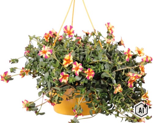 Floare de piatră FloraSelf Portulaca ghiveci Ø 25 cm (Image AI modified or generated)