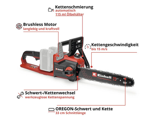 Drujbă cu acumulator Einhell PXC GE-LC 36/35 Li-Solo 2x18V fără acumulator şi încărcător incluse