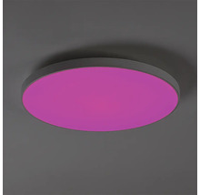 Plafonieră LED rotundă cu design plat și schimbător de culori pentru iluminare versatilă.