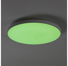 Plafonieră LED rotundă cu design plat și suprafață luminoasă pentru interior.